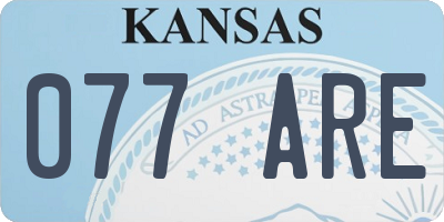 KS license plate 077ARE