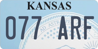 KS license plate 077ARF