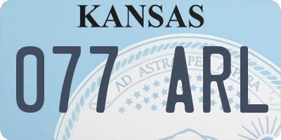 KS license plate 077ARL