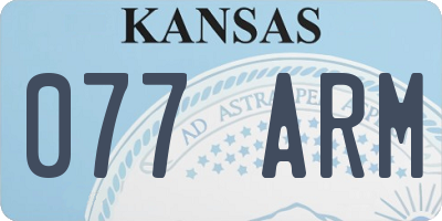KS license plate 077ARM