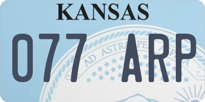 KS license plate 077ARP