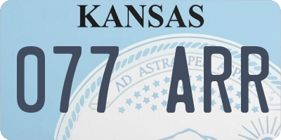 KS license plate 077ARR