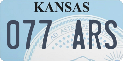 KS license plate 077ARS