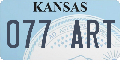 KS license plate 077ART