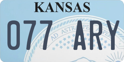 KS license plate 077ARY