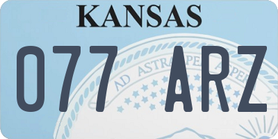 KS license plate 077ARZ