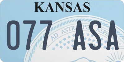 KS license plate 077ASA