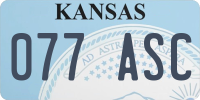 KS license plate 077ASC