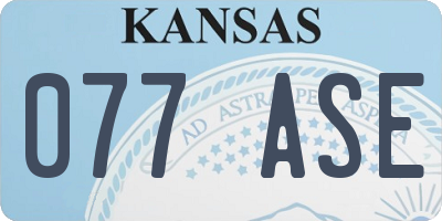 KS license plate 077ASE