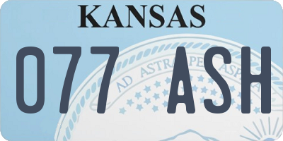KS license plate 077ASH