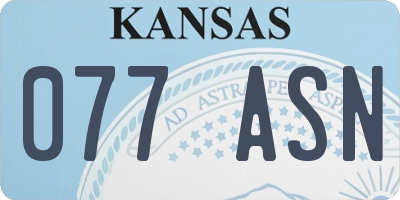 KS license plate 077ASN