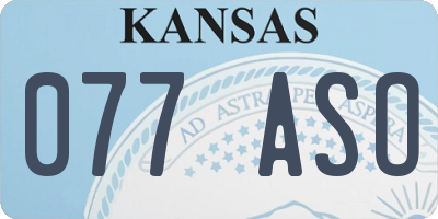 KS license plate 077ASO