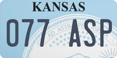 KS license plate 077ASP