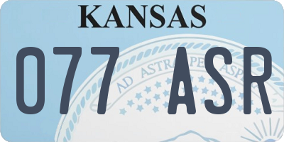KS license plate 077ASR