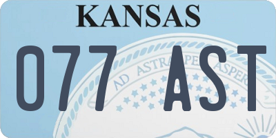 KS license plate 077AST