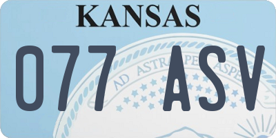 KS license plate 077ASV