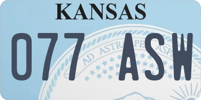 KS license plate 077ASW