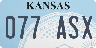 KS license plate 077ASX