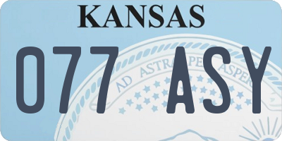 KS license plate 077ASY