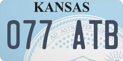 KS license plate 077ATB
