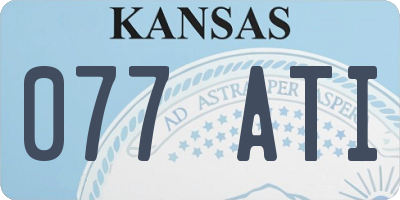 KS license plate 077ATI