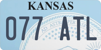 KS license plate 077ATL