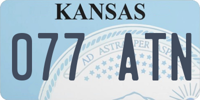 KS license plate 077ATN