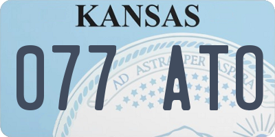 KS license plate 077ATO