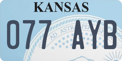 KS license plate 077AYB