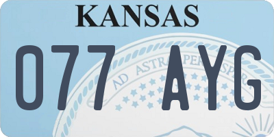 KS license plate 077AYG