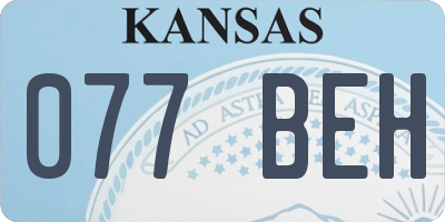 KS license plate 077BEH