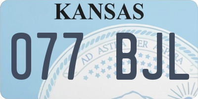 KS license plate 077BJL