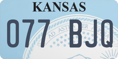 KS license plate 077BJQ