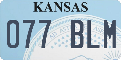 KS license plate 077BLM