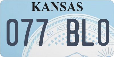 KS license plate 077BLO