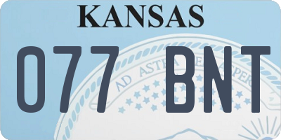 KS license plate 077BNT