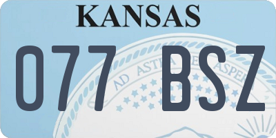 KS license plate 077BSZ