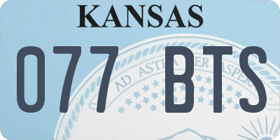 KS license plate 077BTS