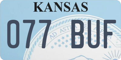 KS license plate 077BUF
