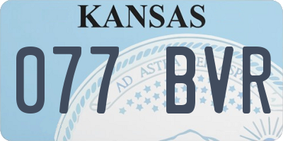 KS license plate 077BVR