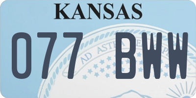 KS license plate 077BWW