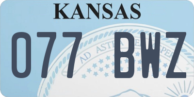 KS license plate 077BWZ