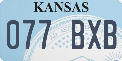 KS license plate 077BXB