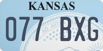 KS license plate 077BXG