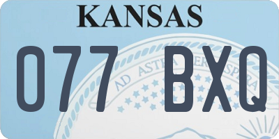 KS license plate 077BXQ