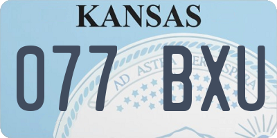 KS license plate 077BXU