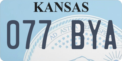 KS license plate 077BYA