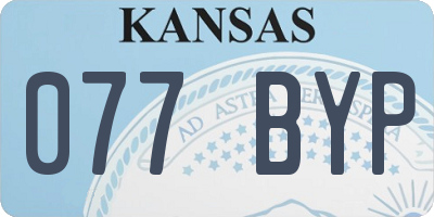 KS license plate 077BYP
