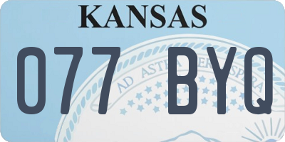 KS license plate 077BYQ