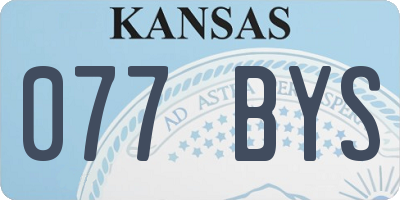 KS license plate 077BYS